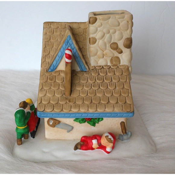 Vintage Partylite Elf Toy Shop Christmas Village Tealight Votive Candle Holder - Picture 4 of 9